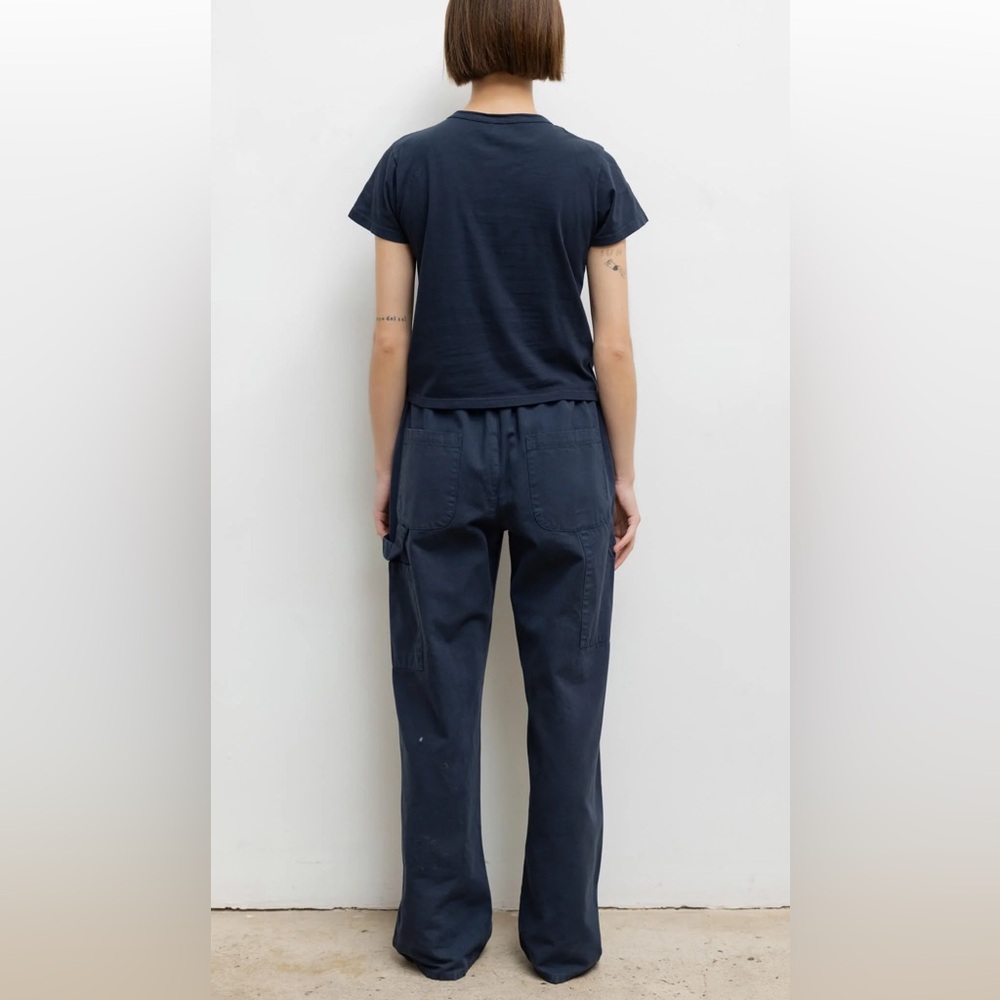 LESET Navy Wide-Leg Utility Trousers - Picture 5 of 14